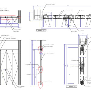 《建具図》汎用性のある折れ戸の図面事例