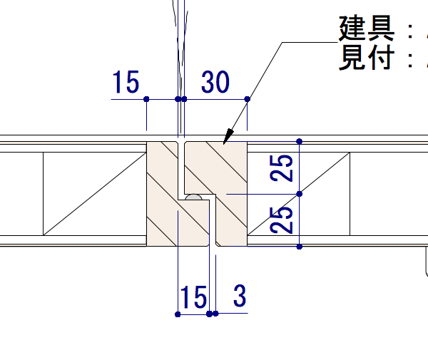 一般的な両開き建具の作図事例02