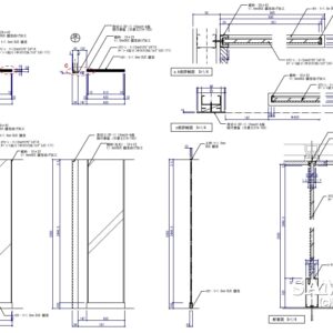 一般的なガラスパーティションの作図事例