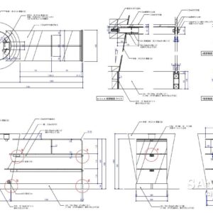 個性的なフォルムのあるの棚什器の作図事例