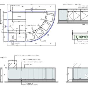商業施設に見られるサービスコーナーの作図事例