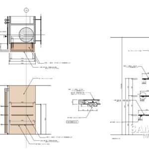 《壁面造作》壁面（柱形）に固定棚を取り付ける作図事例