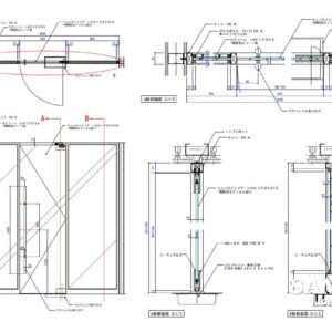 《建具図》テンパライトドアとガラスサッシの作図事例_01