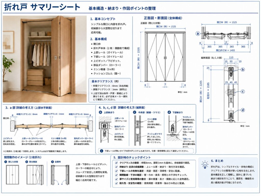 《WJ_001》汎用性のある折れ戸の作図事例(必須!)