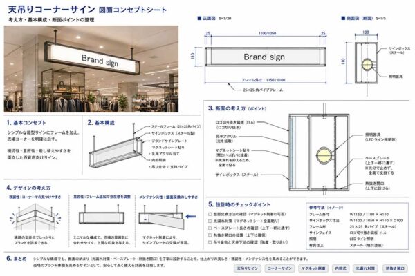 《SIGN_001》汎用性がある内照式コーナーサインの事例
