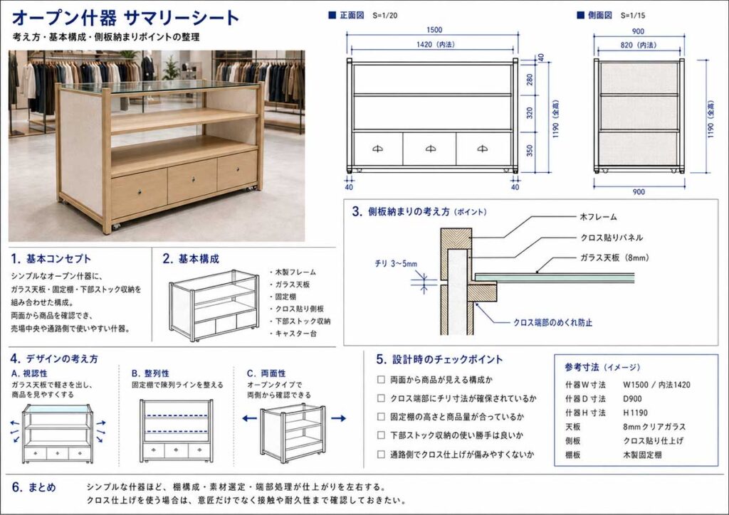 《OS_003》オーソドックスなオープンタイプの棚什器の事例