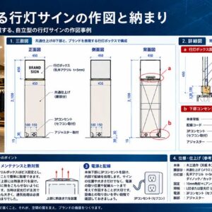 《SIGN_008》店頭に設置する行灯サインの作図と納まり