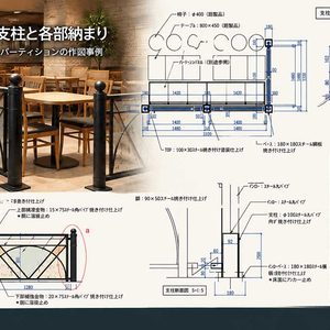 《PART_005》スチール製ローパーティションの支柱と各部納まり
